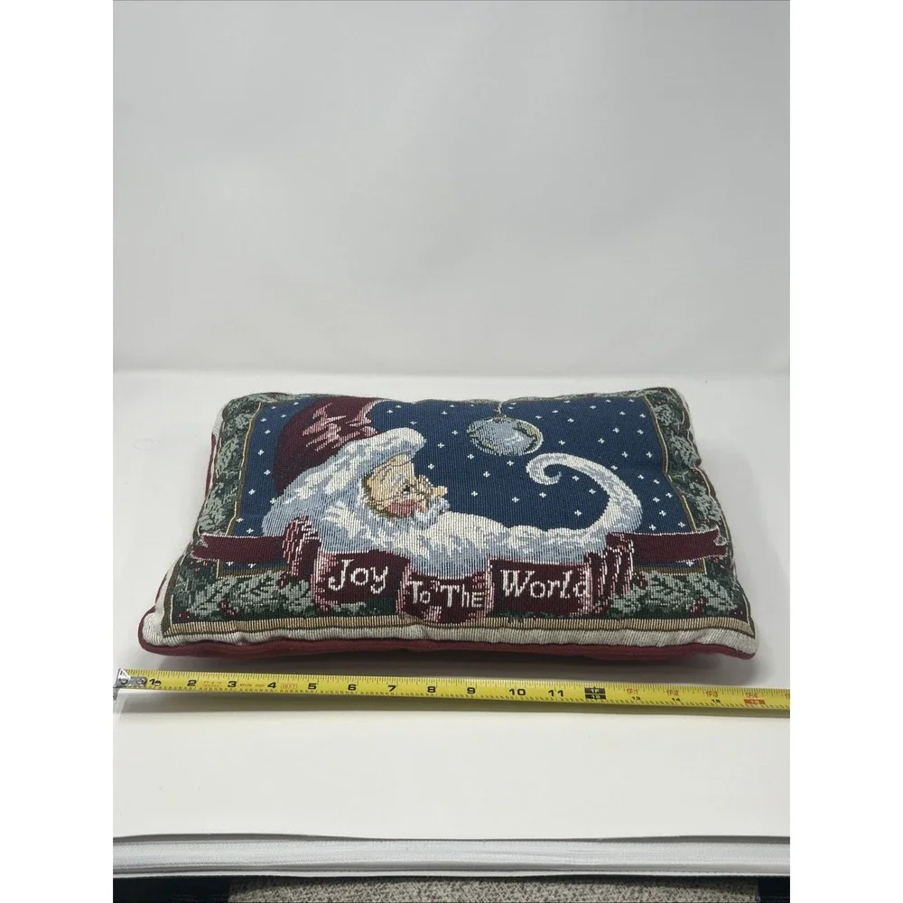 Tapestry Christmas Decorative Throw Pillow Santa Moon Joy To The World 12